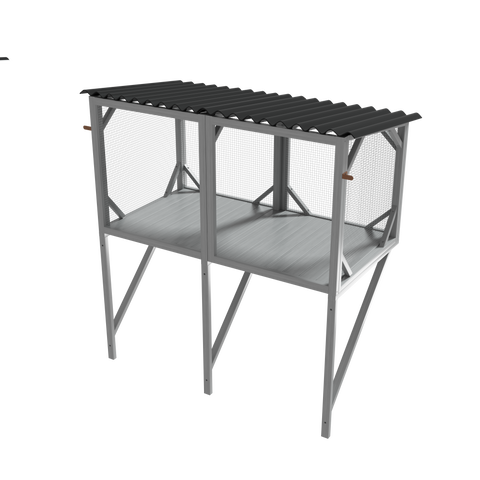 Cat Window Catio, Outdoor Cat Enclosure for Indoor Cats, Wooden Window Perch with Mesh Panels